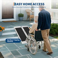 Rampa per sedia a rotelle in alluminio Garvee da 2 piedi: rampa portatile leggera per gradini, soglie delle porte e auto con capacità di 600 libbre, ideale per sedie a rotelle, deambulatori e passeggini