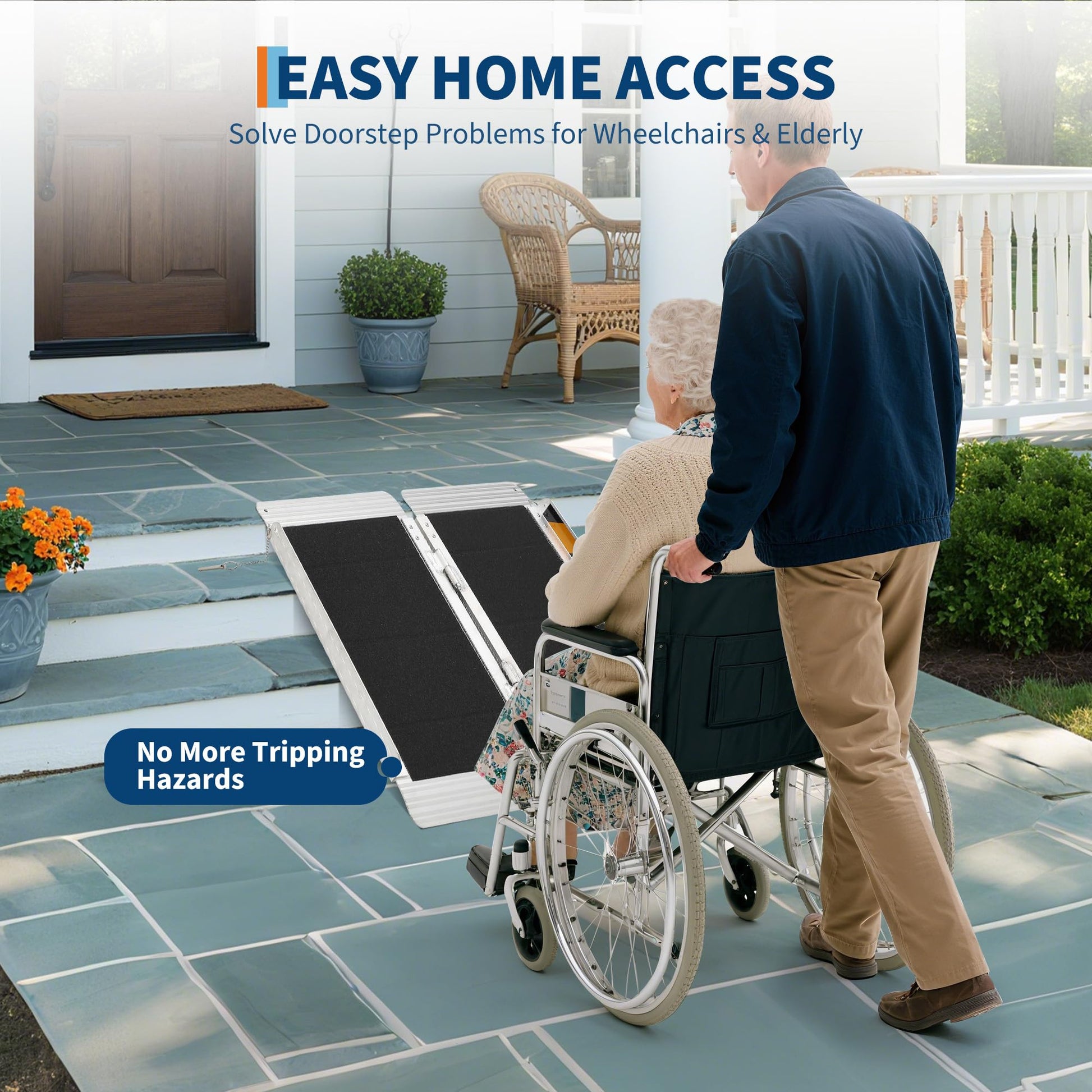 Rampa per sedia a rotelle in alluminio Garvee da 3 piedi - Rampa per mobilità di media lunghezza per casa, auto e accesso pubblico con capacità di peso di 600 libbre, perfetta per sedie a rotelle e ausili per la deambulazione