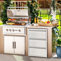 Unità cucina da esterno in acciaio inossidabile Garvee - Stazione grill a 3 livelli per giardino e patio, struttura robusta, perfetta per gli amanti dell'outdoor