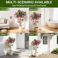 Albero di bouganville artificiale Garvee da 4 piedi con fiori rosa per uso interno ed esterno, leggero, versatile, seta