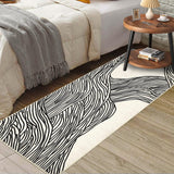 Garvee Tappeto Corto Lavabile 80x150cm Nero-Bianco, Morbido, Antiscivolo, Design Astratto, Soggiorno e Camera - Nero e Bianco