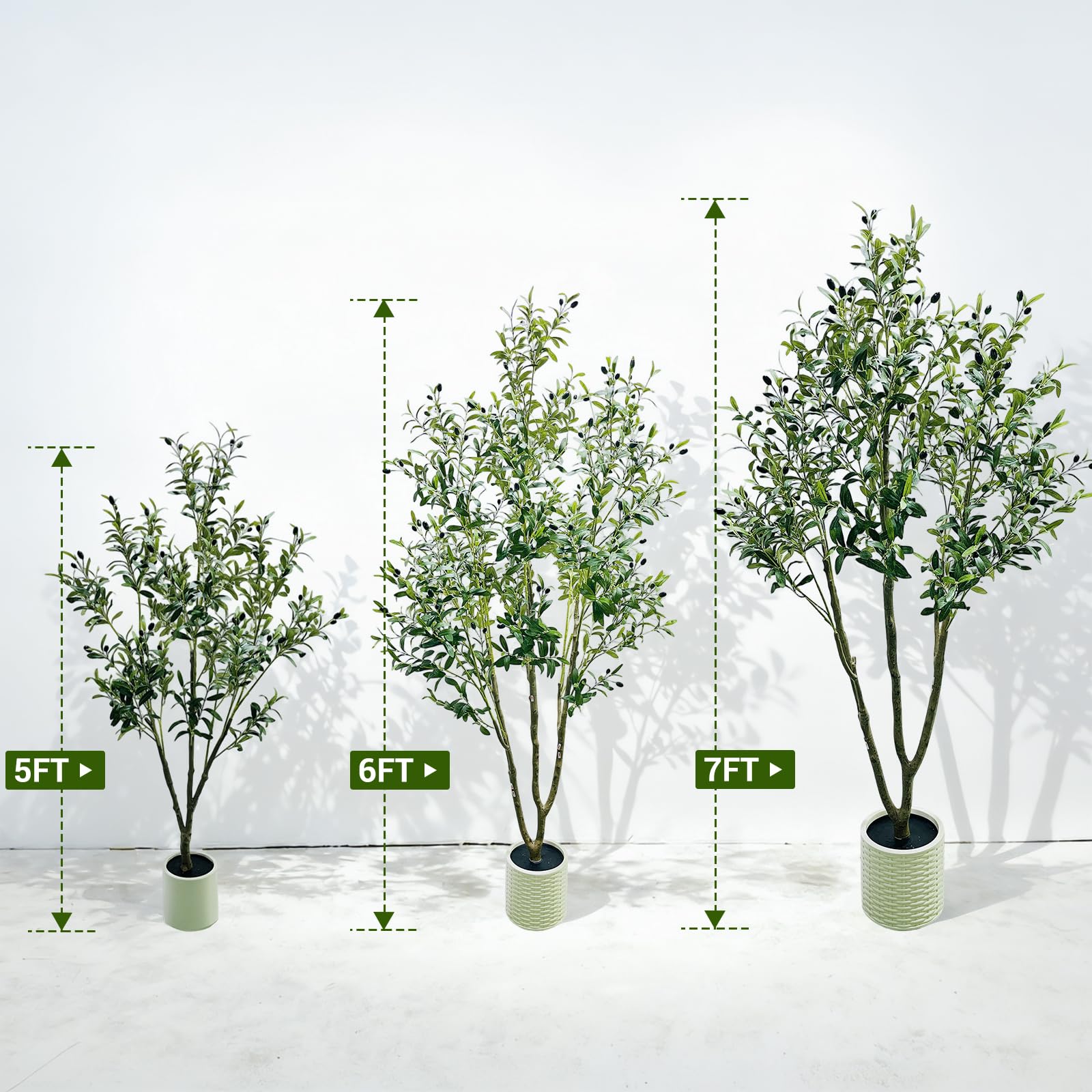 Albero di ulivo artificiale Garvee da 6 piedi, resistente e realistico, in seta e metallo, per interni, soggiorno e ufficio.