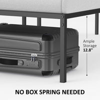 Garvee Letto matrimoniale in metallo con struttura a doghe in acciaio resistente per camera da letto, 14 pollici, metallo nero