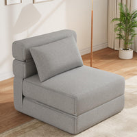 Divano letto pieghevole Garvee, memory foam, tessuto di lino, versatile e salvaspazio, per soggiorno e ufficio, 78"L x 26,3"W x 6,3"H, beige