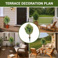 Garvee 30" Alberi di cipresso artificiali Set di 2 con picchetto per giardino e terrazza Verde Resistente a tutto il calore e ai raggi UV