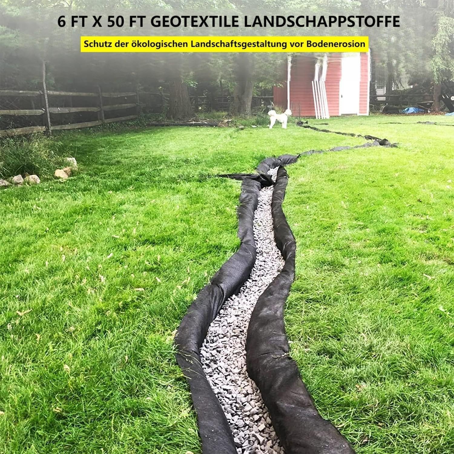 Tessuto anti-erbacce Garvee in pile da giardino 30㎡ (2m x 15m) in PP geotessile 170g, resistenza alla trazione 350N, drenaggio, protezione dall'erosione, grigio
