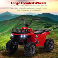 Quad elettrico Garvee 12V per bambini dai 2 ai 5 anni, auto giocattolo elettrica ATV con luci a LED, musica, design antiurto, giocattolo robusto per esterni, controllo sicuro della velocità, batteria da 12V