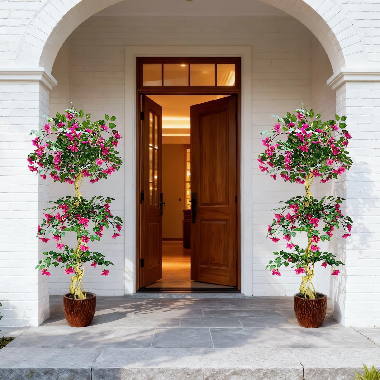 Albero di bouganville artificiale Garvee da 6 piedi, rosa, realistico e facile da pulire, in seta, per uso interno ed esterno, leggero e versatile