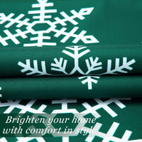 Tovaglia natalizia Garvee verde rettangolare 137x200 cm in tessuto Oxford impermeabile e antipiega con motivo a fiocchi di neve per sala da pranzo, decorazione festiva