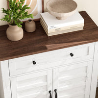 Mobiletto portaoggetti Garvee Farmhouse, ripiano regolabile a 3 livelli, 7 marce, legno rustico, per cucina e sala da pranzo, 15,7x31,5x36 pollici, marrone