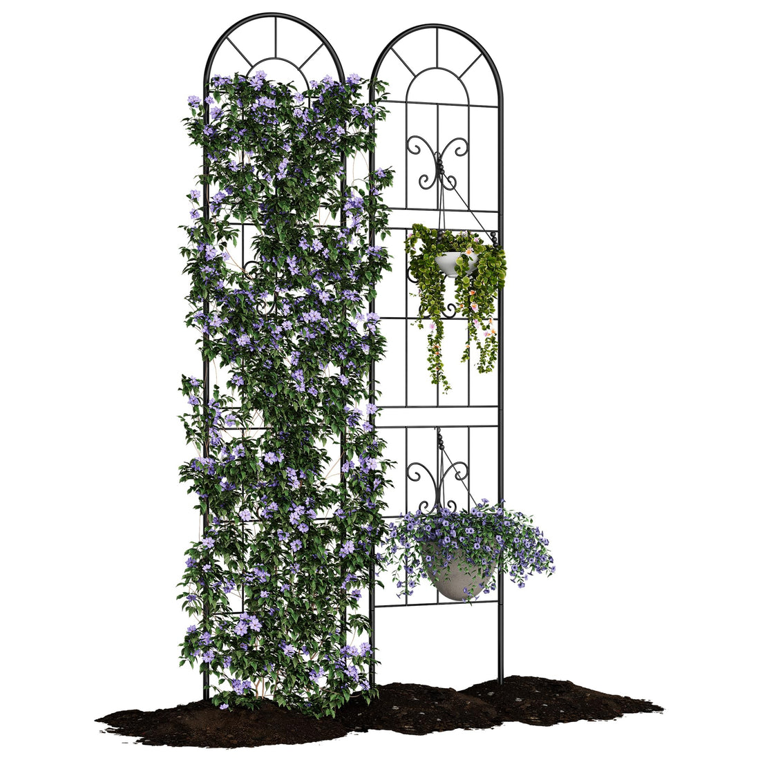 Set di tralicci da giardino Garvee da 2 pezzi per piante rampicanti, 55x12 pollici, metallo robusto, resistente alle intemperie, decorativo, per giardino e patio