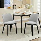 Garvee Set di 2 sedie da pranzo, rivestite in tessuto con gambe in legno, ergonomiche, moderne, grigie, per cucina e bar - rosso