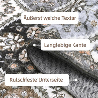 Tappeti vintage lavabili Garvee 120x170cm, pieghevoli, a pelo corto, per interni, per soggiorno, ufficio, cameretta dei bambini, grigio marrone