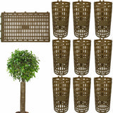 Garvee Set da 10 pezzi di protezioni per tronchi d'albero, guaine protettive espandibili per alberi, resistenti ai raggi UV, marrone, 25x37 cm, protezione contro gli animali che brucano - Marrone