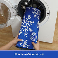Zerbino Garvee Kerst 50x80 cm Lavabile Antiscivolo Decorazione Natalizia Fiocchi di Neve Rossi Blu Per Ingresso Cucina Camera da Letto