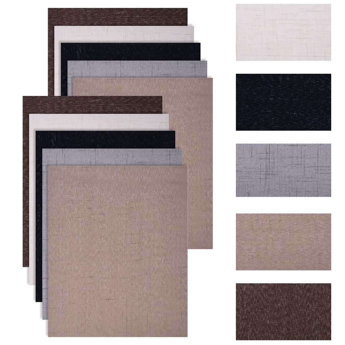 Garvee Patch Riparazione Tessuto Lino Autoadesive 10pz Per Divani Abbigliamento Arredamento 25x20.5cm Naturale