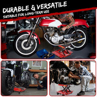 Sollevatore per moto Garvee da 1200 libbre con carrello, sollevatore a forbice, telaio a X in acciaio per garage e officina, regolabile, nero