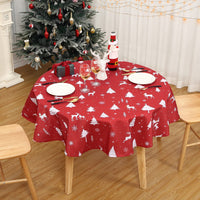 Tovaglia natalizia rotonda Garvee impermeabile lavabile decorativa 152 cm bianca per cucina e feste