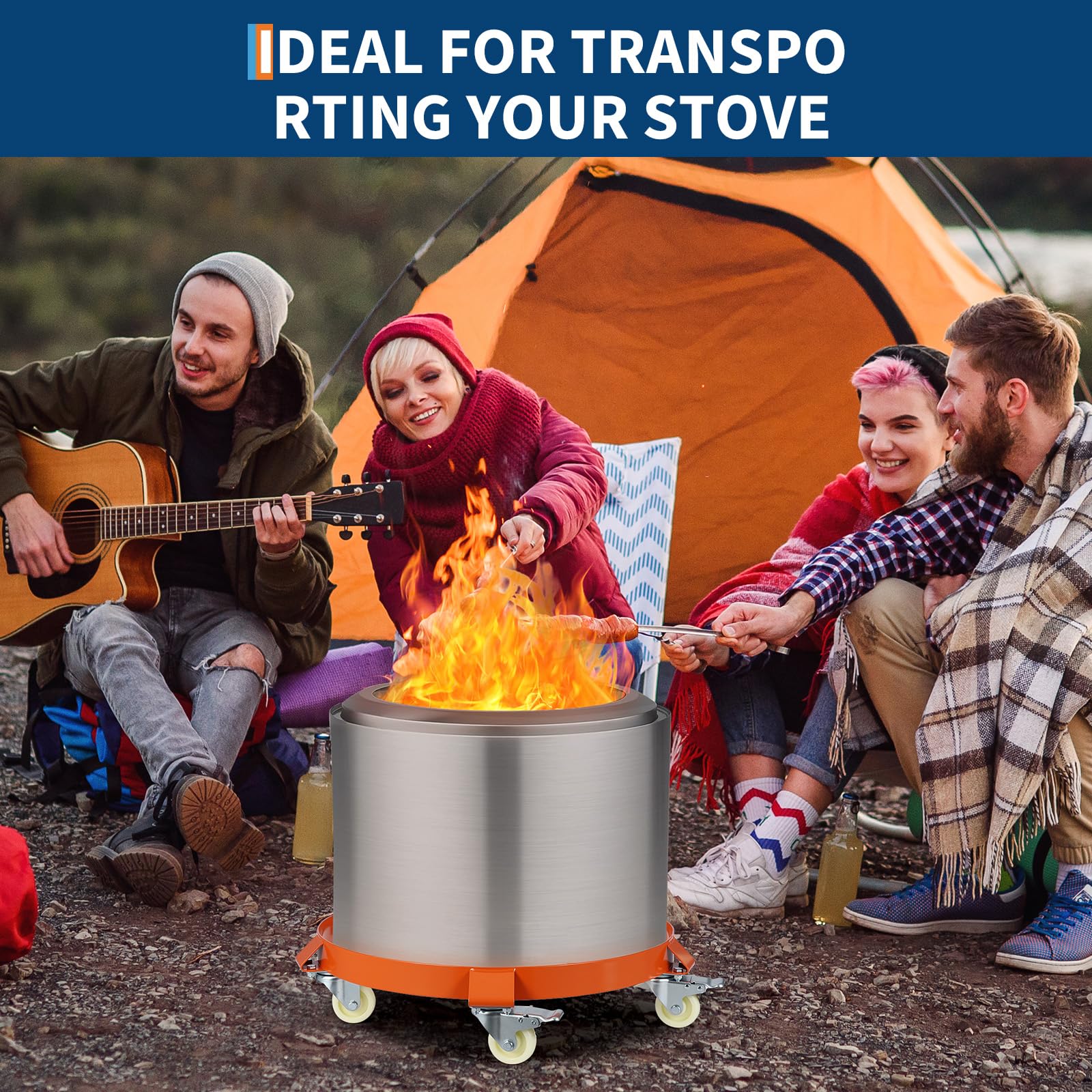 Carrello Portabottiglie Garvee da 55 Galloni per Festa del Papà - Telaio Acciaio Antiribaltamento, Freni, Ruote Girevoli, 1250 lb, Zincato Industriale