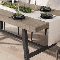 Tavolo da pranzo industriale Garvee per 6-8 persone con robusta struttura in metallo, gambe regolabili, legno da 70,87", finitura marrone rustico, per cucina e sala da pranzo