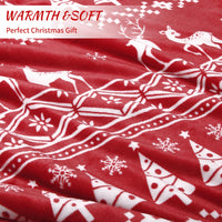 Coperta natalizia Garvee in flanella Sherpa 50x60 rossa - Calda, reversibile, morbida, resistente - Perfetta per divano e campeggio