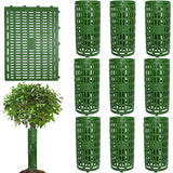 Garvee Set da 10 pezzi di protezioni per tronchi d'albero verdi, espandibili e resistenti ai raggi UV, 25x37 cm, protezione contro gli animali che brucano - Come mostrato