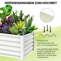 Aiuola rialzata Garvee, in metallo, 240 x 120 x 60 cm, fioriera da esterno per verdure, fiori ed erbe aromatiche, rettangolare, verniciata a polvere, antiruggine