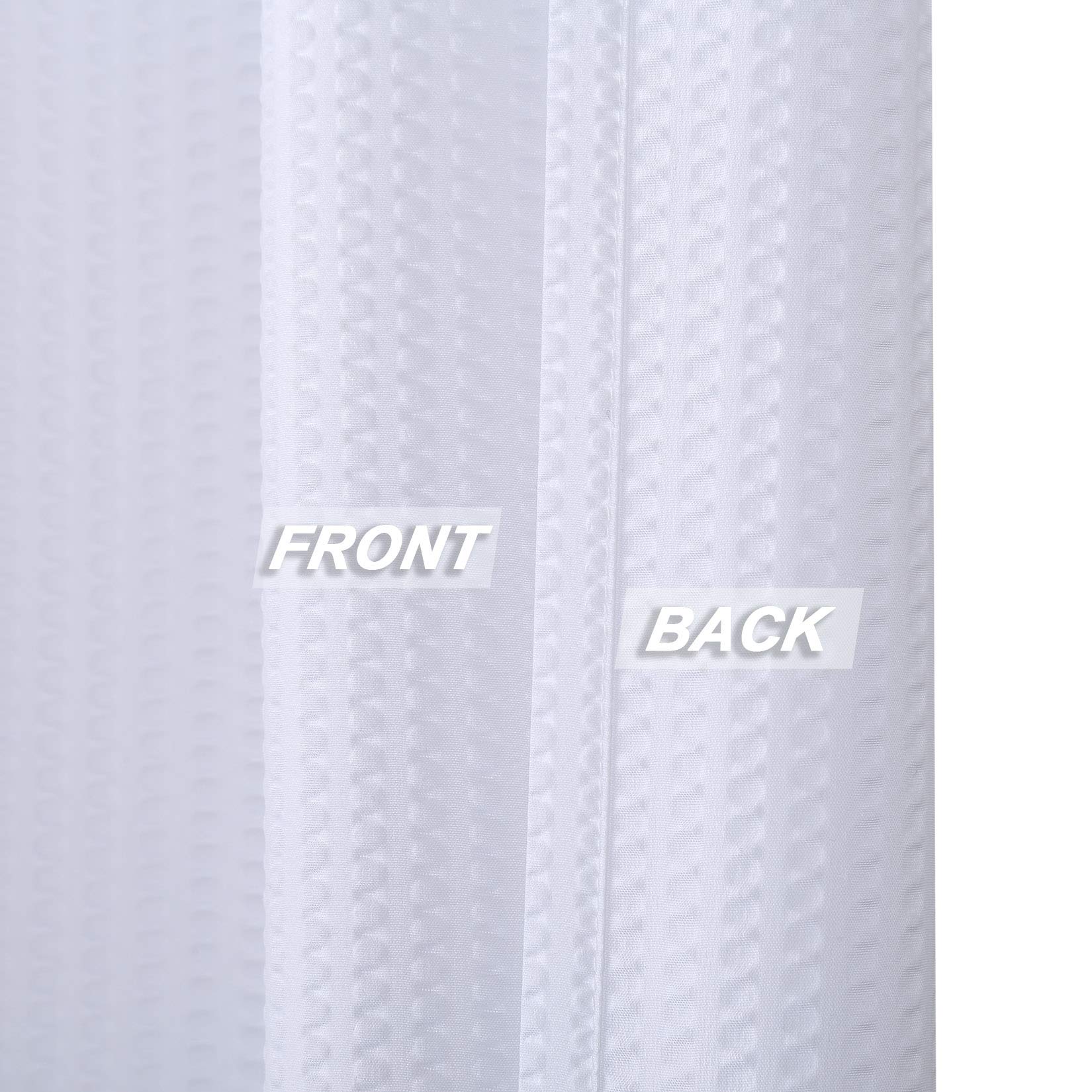 Tenda da doccia in microfibra Garvee, idrorepellente, bianca, 72x72 pollici, per bagno, goffrata