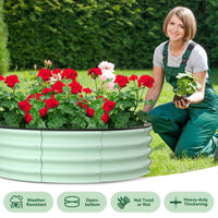 Aiule rialzate da giardino Garvee per esterni, set da 2, 122x122x30 cm, acciaio zincato, antiruggine, struttura a base aperta, verde, giardino e balcone