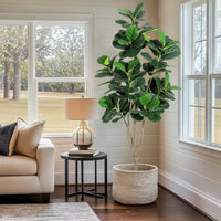 Albero di fico artificiale Garvee da 6 piedi con vaso nero per decorazioni interne/esterne, facile da pulire, resistente alle intemperie, consistenza realistica