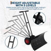 Pala da neve Garvee 100×42 cm regolabile in altezza – Grande pala da neve a doppio manico con ferro laminato a freddo, resistente alle intemperie per le massime prestazioni di rimozione della neve