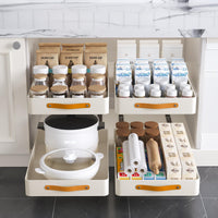 Garvee Cassettiera Organizzatore da Cucina, Capacità di Carico 50 kg, Acciaio, Maniglia Ergonomica, Regolabile, per Cucina e Bagno, 25x48x8 cm, Nero