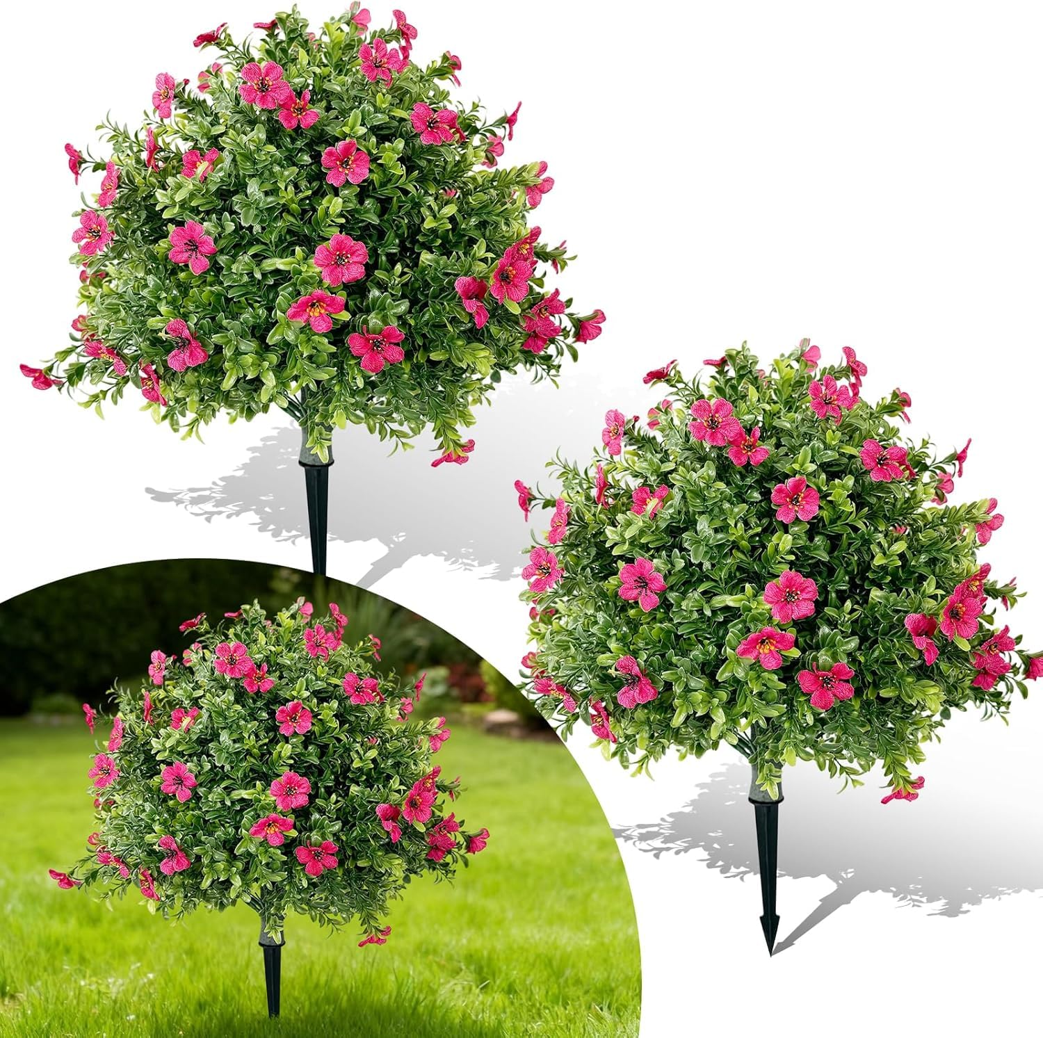 Garvee Set di 2 pezzi Alberi artificiali da 2 piedi per interni Realistici, senza manutenzione, materiale di alta qualità, decorazione natalizia verde