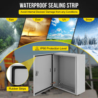 Quadro elettrico per esterni Garvee 20x16x8 in acciaio NEMA 4X IP66 con serratura impermeabile e antipolvere e piastra di montaggio per uso industriale e domestico