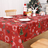 Garvee Tovaglia Natalizia Rettangolare Rossa Con Design Cervo E Albero Impermeabile Antimacchia Poliestere Resistente Tre Misure Disponibili Per Cene E Feste