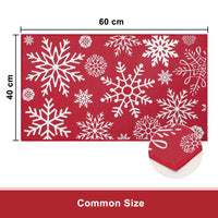 Garvee Kerst Deurmat 40x60 cm Rosso Lavabile Antiscivolo Motivo Fiocco di Neve Per Ingresso Cucina Camera da Letto