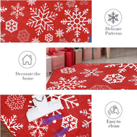 Tappeto natalizio per interni Garvee con motivo a fiocco di neve, antiscivolo, lavabile, morbido, anti-pelucchi per bagno e cucina, decorazione festiva