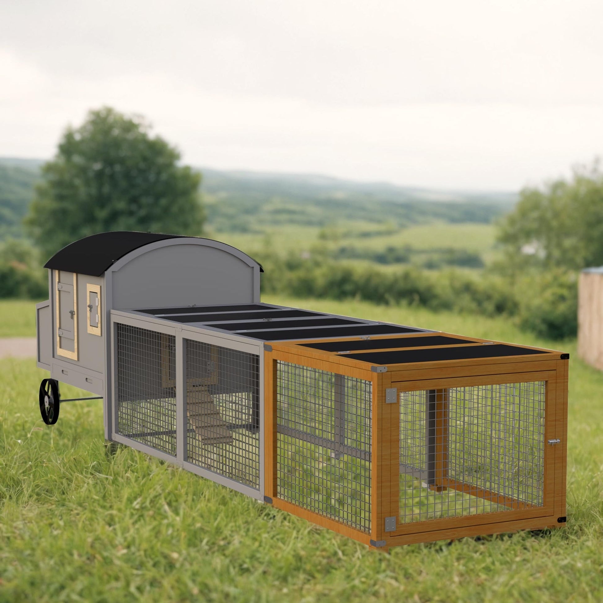 Garvee Pollaio in legno 80x80x60cm Resistente alle intemperie Giardino Allevamento polli Robusto Sicuro Corridoio esterno