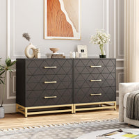 Cassettiera in legno Garvee per camera da letto, 3 cassetti, MDF, nero, moderna, robusta, salvaspazio, soggiorno, corridoio