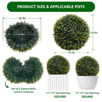 Sfere di cedro artificiale Garvee, set da 2, resistenti alle intemperie, senza manutenzione, materiale PE, per giardino e matrimonio, verde, 2 pezzi