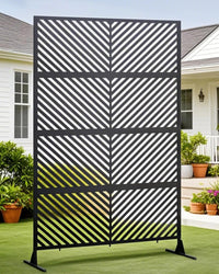 Garvee, schermo per la privacy in metallo, 182,9 cm di altezza x 101,6 cm di larghezza, autoportante, resistente alle intemperie, per patio e balcone, 4 pannelli, robusto, decorativo