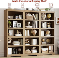 Garvee Libreria Rustica Alta 75" con 2-6 Ripiani Regolabili in MDF, Anti-Ribaltamento, per Soggiorno e Studio, Elegante Design Neutro