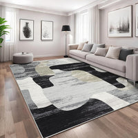 Tappeto moderno astratto per soggiorno Garvee, a pelo corto, lavabile, antiscivolo, leggero, facile da pulire, 120x170 cm, per soggiorno, ufficio, multicolore