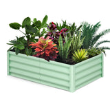 Aiuola rialzata Garvee, in metallo, 6x3x1 FT, verniciata a polvere, antiruggine, per esterni, rettangolare - Verde