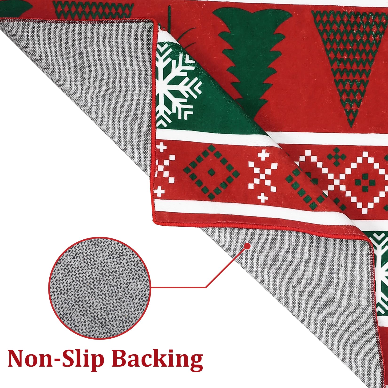 Tappeto natalizio Garvee, antiscivolo in microfibra, morbido, 60x230 cm, soggiorno, camera da letto, moderno, fiocco di neve, alce