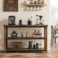 Tavolo da ingresso Garvee Farmhouse da 47" Tavolo consolle in legno a 3 livelli, robusto MDF, tavolo da soggiorno, corridoio, divano, marrone rustico