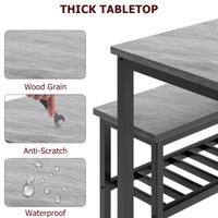 Set da pranzo Garvee per 4 persone con panca, contenitore, MDF robusto e acciaio, salvaspazio, versatile, grigio, ideale per piccoli appartamenti