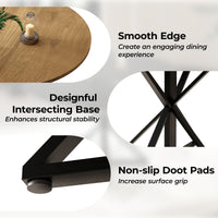 Tavolo da pranzo rotondo Garvee da 119.38 cm con robusta base in metallo per cucina e sala da pranzo, per 4-6 persone, piano in MDF, antigraffio e impermeabile