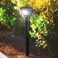 Garvee Luci Solari Da Giardino 4 Pezzi Con Sensore Movimento, ABS Resistente, IP65 Impermeabile, Altezza Regolabile, Per Esterni E Percorsi, Nero