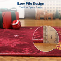 Tappeto per soggiorno Garvee, tappeto natalizio rosso lavabile, 120x170 cm, per camera da letto, cucina, sala da pranzo, ufficio